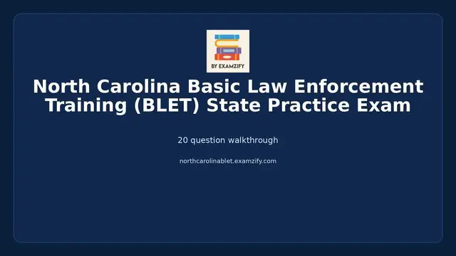 Video thumbnail for North Carolina Basic Law Enforcement Training (BLET) State Practice Exam