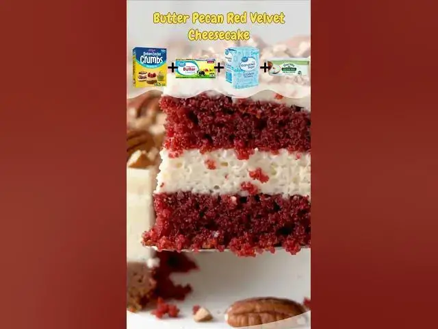 Video thumbnail for The BEST Butter Pecan Red Velvet Cheesecake Recipe | Easy & Decadent Dessert #redvelvetcheesecake