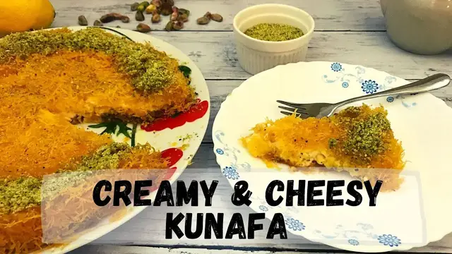 Video thumbnail for Creamy and Cheesy Kunafa Recipe - Arabic Sweets | Happy Tummy Recipes