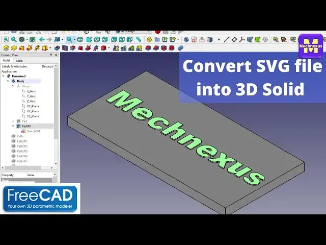 'Video thumbnail for Convert SVG File into Solid in FreeCAD : (Gallery Serial No.10) | FreeCAD | Mechnexus |'