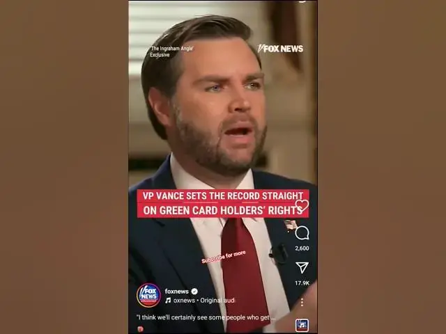 Video thumbnail for Green Card Holders Deportation coming SOON - Vance
