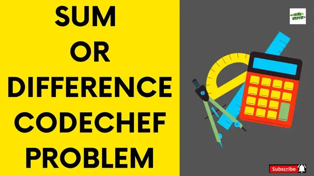 Video thumbnail for DIFFSUM Codechef Problem Solution | Python