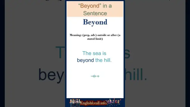 Video thumbnail for Beyond meaning | Beyond in a Sentence | Most common words in English #shorts