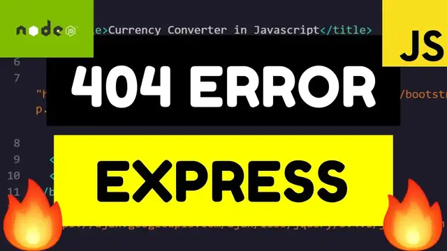 Video thumbnail for Node.js Express Custom 404 Error Page Tutorial – Custom Error Handling in Node Full Example