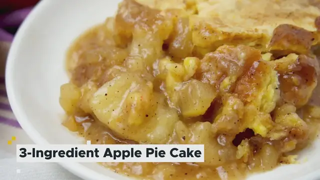 'Video thumbnail for 3 Ingredients Apple Pie Cake-Mix Cake Recipe'