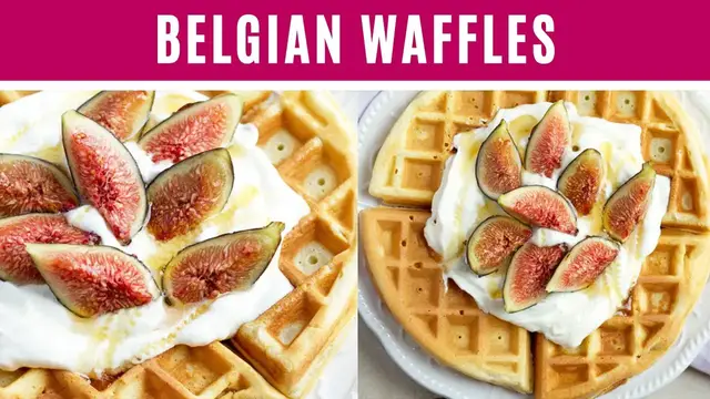 'Video thumbnail for BELGIAN WAFFLES with Whipped Cream I crispy, sweet, figs'