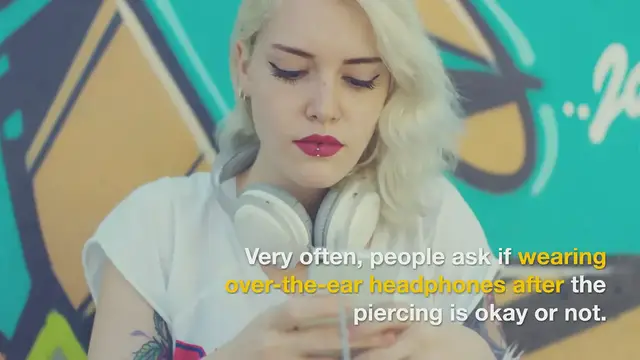 'Video thumbnail for Wearing Over The Ear Headphones After Piercing'