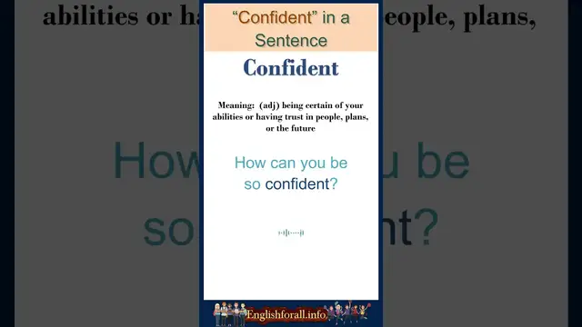 Video thumbnail for Confident meaning | Confident in a Sentence | Most common words in English #shorts