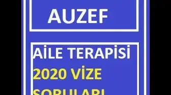 Video thumbnail for Aile Terapisi 2020 Vize Soruları