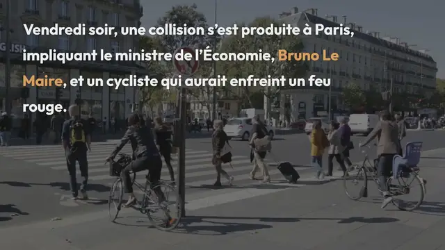 Video thumbnail for Collision entre Bruno Le Maire et un cycliste à Paris