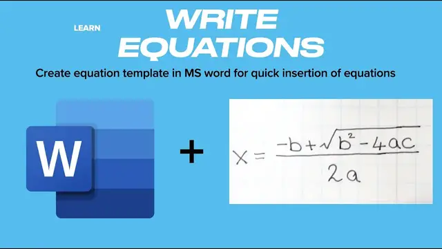 'Video thumbnail for Create equation template in MS word for quick insertion of equations #Word #equations'