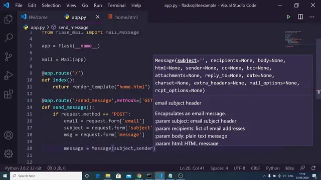 Video thumbnail for Python Flask-Mail Library to Send Emails in Browser Using Flask Full Project For Beginners