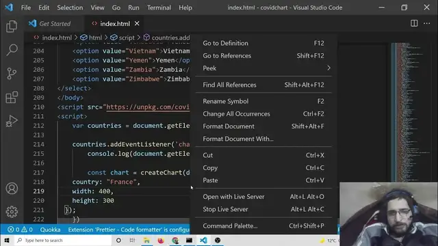 Video thumbnail for Node.js Project to Show Coronavirus Covid-19 Cases & Deaths Charts in Browser Using Javascript