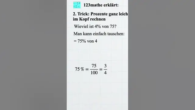 Video thumbnail for Prozentrechnen im Kopf 2. Trick #shorts