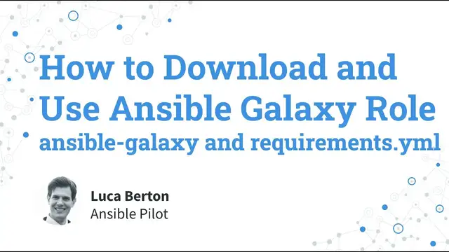 Video thumbnail for Download and Use Ansible Galaxy Roles - ansible-galaxy & requirements - Vulnerability scan Log4Shell