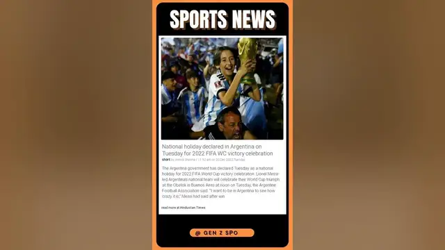Video thumbnail for Top Sports News | Argentina Celebrates 2022 FIFA WC Victory with National Holiday! | #shorts #sports