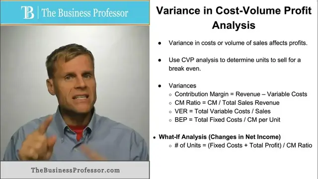 Video thumbnail for Variance in the Cost Volume Profit Analysis
