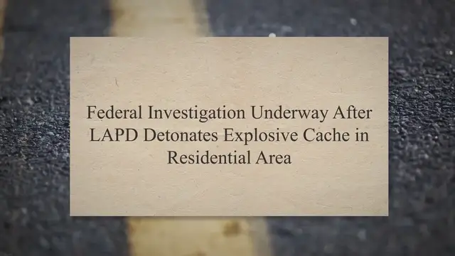 Video thumbnail for Federal Investigation Underway After LAPD Detonates Explosive Cache in Residential Area