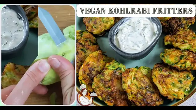 Video thumbnail for Vegan Kohlrabi Fritters