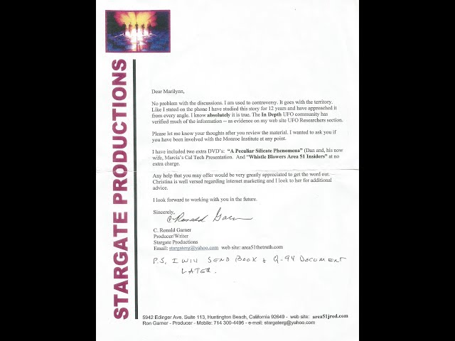 Video thumbnail for 3 of 12 The Military UFO Files of C  Ron Garner, Thru the Looking Glass