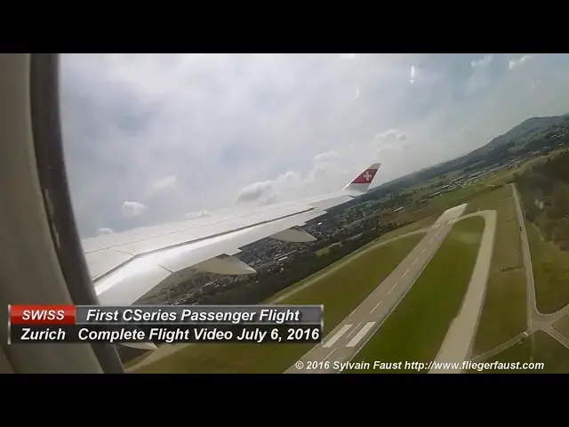 Video thumbnail for Full Flight: First SWISS Airbus A220-100 (CSeries CS100) - July 6, 2016