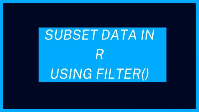 Video thumbnail for Subset Rows in R using Filter() Function from Tidyverse