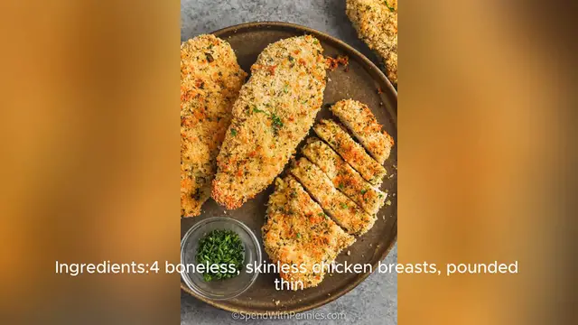 Video thumbnail for breaded chicken recipe
