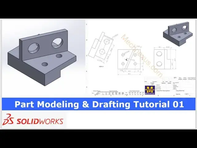'Video thumbnail for Part Modeling & Drafting Tutorial 01 | SolidWorks Tutorial | SolidWorks Part Modeling |'