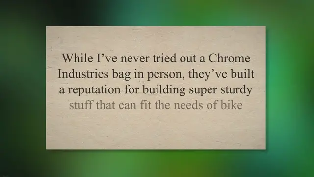 Video thumbnail for Chrome Industries Swedish Camo Messenger Bags