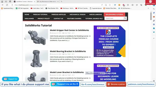 'Video thumbnail for SolidWorks Model & Drafting Tutorial 03 | SolidWorks Tutorial | SolidWorks Part Modeling |'
