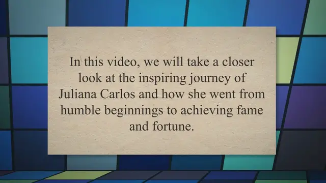 Video thumbnail for From Humble Beginnings to Fame and Fortune: Unveiling Juliana Carlos' Inspiring Journey and Net Worth