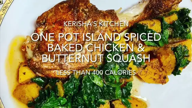 Video thumbnail for 1 Pot Low Calorie Baked Meal Island Spiced Chicken with Butternut Squash & Spinach Weight Loss