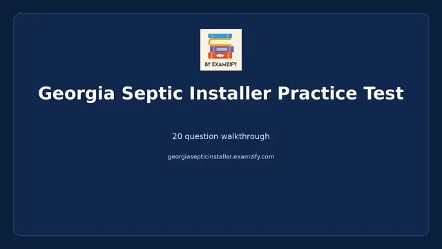 Video thumbnail for Georgia Septic Installer Practice Test