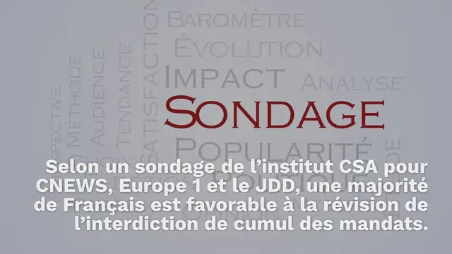 Video thumbnail for Sondage : Les Français favorables au retour du cumul des mandats