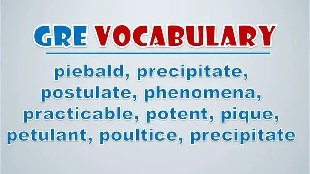 Video thumbnail for GRE Vocabulary: Piebald, Precipitate, Postulate, Phenomena, Practicable, Potent, Pique, Petulant