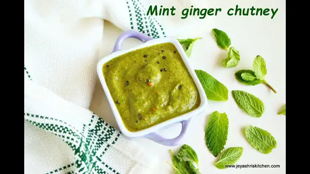 Video thumbnail for Pudina chutney recipe - Mint chutney recipe - Ginger flavored mint chutney recipe