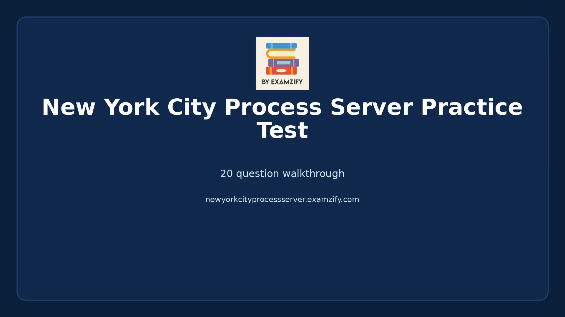 Video thumbnail for New York City Process Server Practice Test