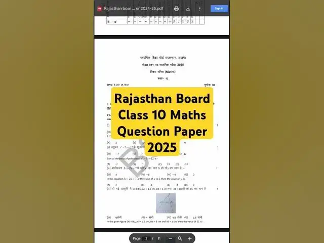 Video thumbnail for Rajasthan Board Class 10 Maths Question Paper 2025        #rajasthanboard #rajasthan #boardexam