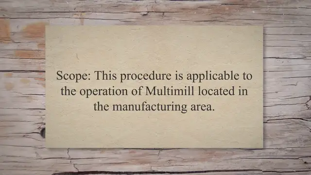 Video thumbnail for SOP for Operation of Multimill in Pharmaceutical