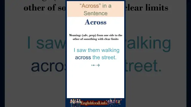 Video thumbnail for Across meaning | Across in a Sentence | Most common words in English #shorts