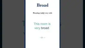 Video thumbnail for Broad meaning | Broad in a Sentence | Most common words in English #shorts