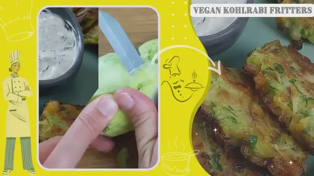 'Video thumbnail for Vegan Kohlrabi Fritters'