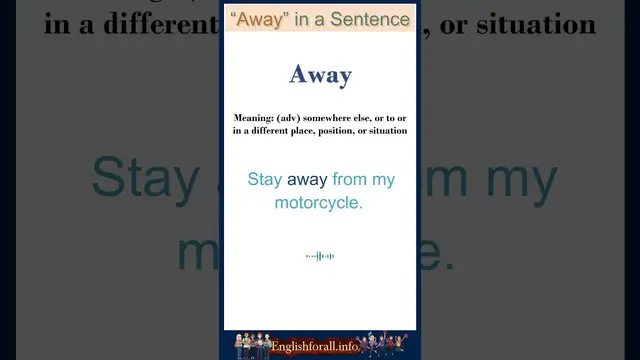 Video thumbnail for Away meaning | Away in a Sentence | Most common words in English #shorts