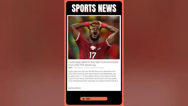 'Video thumbnail for Sports News Today | "Qatar out of the World Cup? What a bummer!" | #shorts #sports'