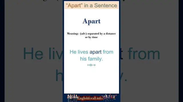Video thumbnail for Apart Meaning | Apart in a Sentence | Most common words in English #Shorts