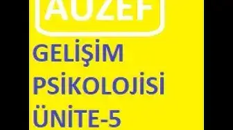 Video thumbnail for AUZEF Gelişim Psikolojisi Ünite -5