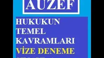 Video thumbnail for Hukukun Temel Kavramları Vize Denem Sınavı -1