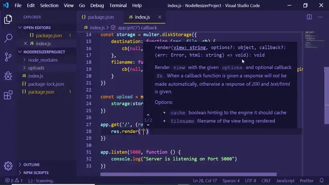Video thumbnail for Build a Image Resize App in Node.js and Express Using Multer and GraphicsMagick Library