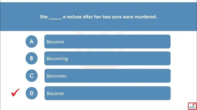Video thumbnail for English Verb Tenses: Become, Becomes, Became, Becoming Quiz