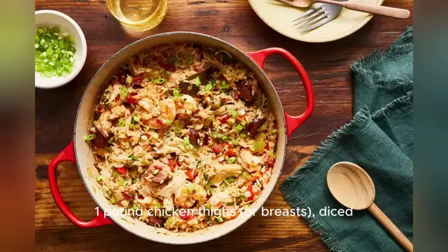 Video thumbnail for jambalaya recipe